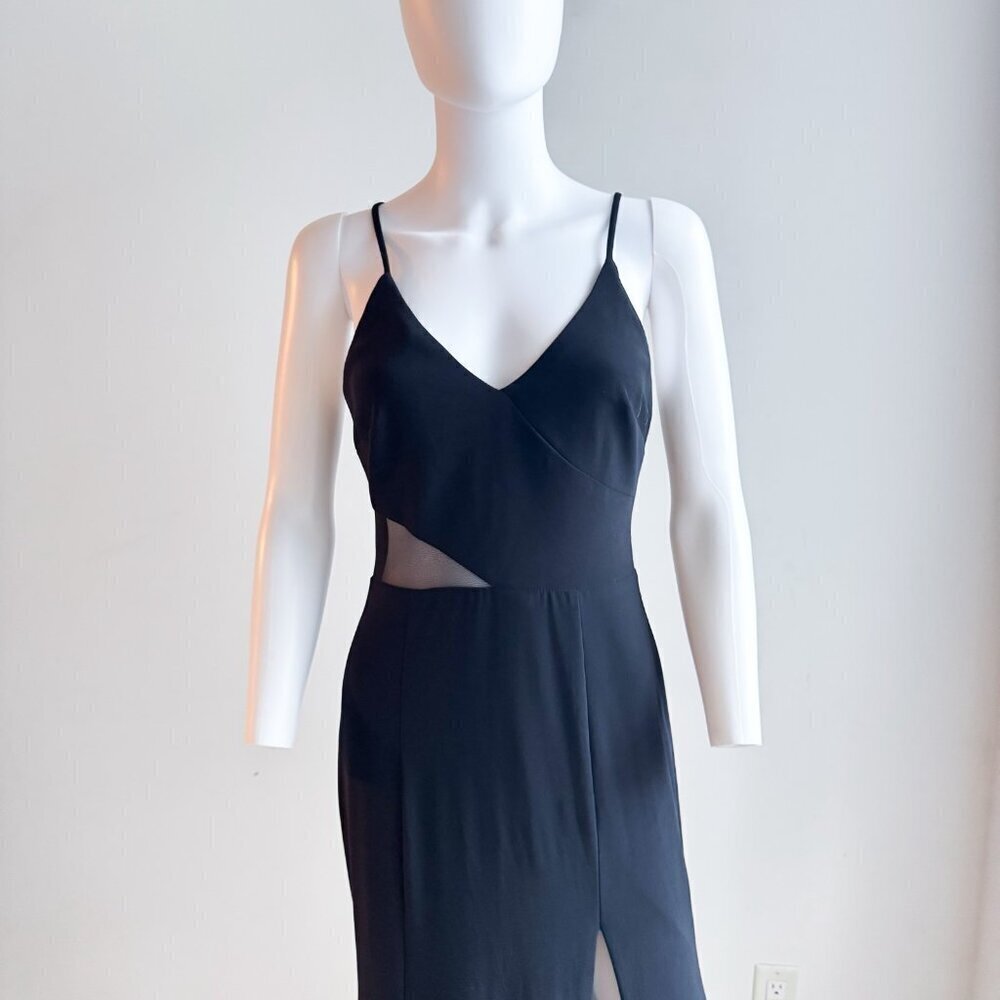 Vintage y2k Black Bodycon Spaghetti Strap Maxi Dress 4 - Picture 3 of 5